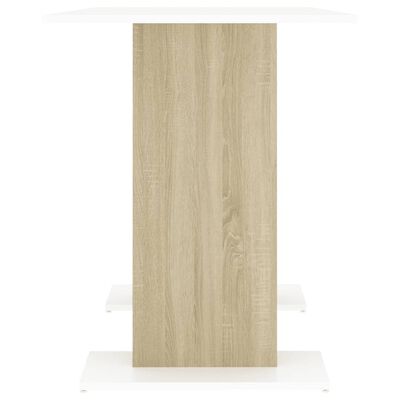 vidaXL Esstisch Weiß und Sonoma-Eiche 110x60x75 cm Holzwerkstoff