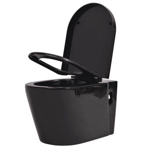 vidaXL Wandmontierte Toilette Keramik Schwarz