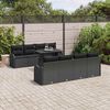 vidaXL Garten-Sofa-Set mit Kissen mit Kissen 9 pcs Schwarz Poly Rattan