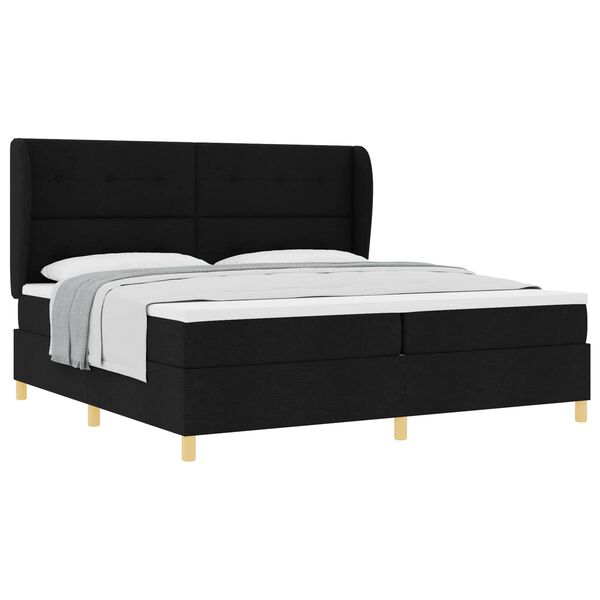 vidaXL Boxspringbett mit Matratze Dunkelgrau 90x190 cm Schwarz