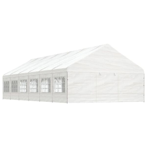 vidaXL Pavillon mit Dach Wei&szlig; 13,38x5,88x3,75 m Polyethylen