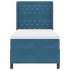 vidaXL Boxspringbett mit Matratze mit LED Blau 90 x 190 cm Samt