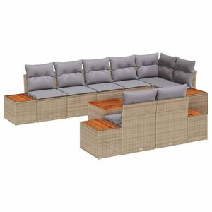 vidaXL Gartensofa-set mit Kissen 8 pcs Beige und Hellgrau Polyrattan