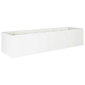 vidaXL Garten-Pflanzgef&auml;&szlig; Wei&szlig; 280 x 80 x 60 cm Kaltgewalzter Stahl