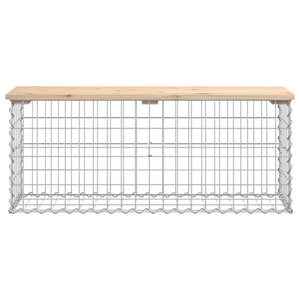 vidaXL Gartenbank aus Gabionen 103x31,5x42 cm Massivholz Kiefer