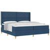 vidaXL Boxspringbett mit Matratze mit Kopfteil Blau 200 x 200 cm Stoff