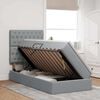 vidaXL Aufbewahrungsbett mit Matratze Hellgrau 90 x 190 cm Polyester