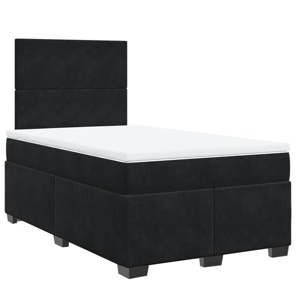 vidaXL Boxspringbett mit Matratze Schwarz 120x200 cm Samt