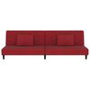 vidaXL Schlafsofa 2-Sitzer mit 2 Kissen und Fu&szlig;hocker Weinrot Samt