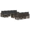 vidaXL Gartensofa-set 11 stk. Grau und Dunkelgrau Poly-Rattan