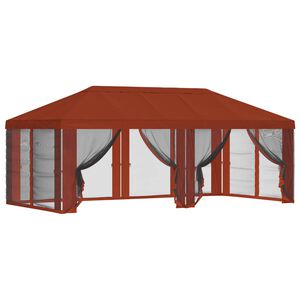 vidaXL Pavillon Dach mit Seitenw&auml;nden Terrakotta 600,5 x 300,5 cm