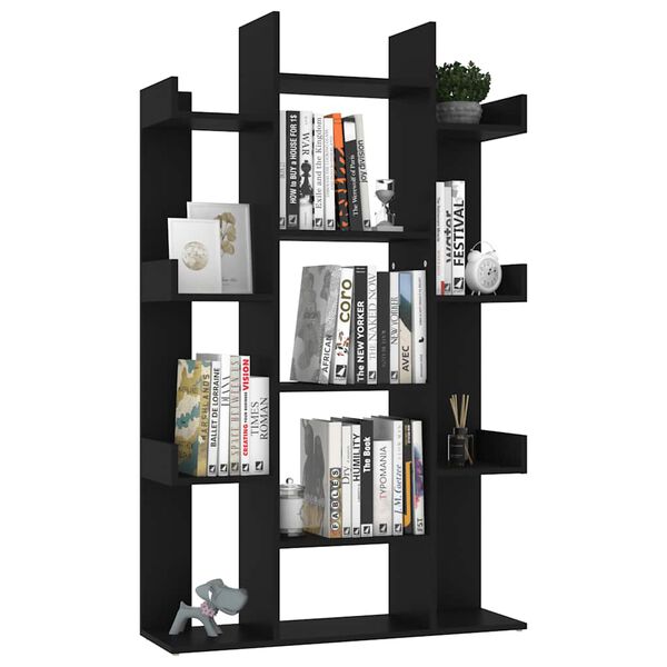 vidaXL Bücherregal Schwarz 86x25,5x140 cm Holzwerkstoff