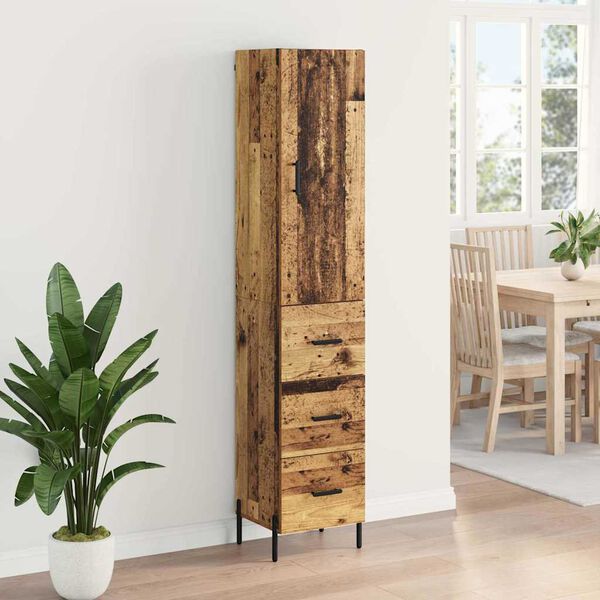 vidaXL Highboard Altholz 34,5 x 34 x 180 cm Holzwerkstoff