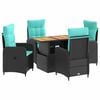 vidaXL Outdoortisch-Set 5 stk. Poly-Rattan