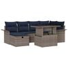 vidaXL Garten-Sofa-Set mit Kissen mit Speicher 7 pcs Grau Poly Rattan