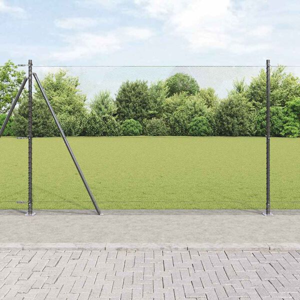 vidaXL Zaunpfosten Grau 25 x 1,5 m (13 mm Maschenweite) Stahl
