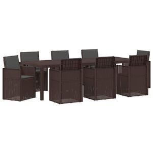 vidaXL Garten Essgruppe 9 stk. Braun und Anthrazit PP