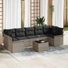vidaXL Gartensofa-set mit Kissen 8 pcs Hellgrau Poly-Rattan