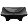 Luxuriöses Keramik-Waschbecken rechteckig mit Überlauf &amp; Hahnloch schwarz