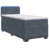 vidaXL Boxspringbett mit Matratze und LED Dunkelgrau 80 x 200 cm Samt