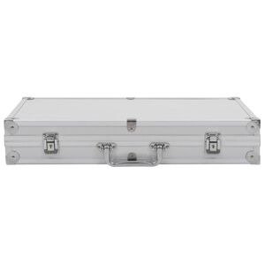 vidaXL Waffenkoffer Aluminium ABS Silbern