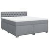 vidaXL Boxspringbett mit Matratze Hellgrau 180x200 cm Stoff