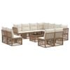 vidaXL Gartensofa-set 12 pcs Beige Poly-Rattan