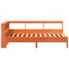 vidaXL Massivholzbett mit Regal ohne Matratze Wachsbraun 90x200 cm