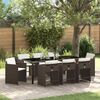 vidaXL Garten Essgruppe mit Kissen 9 pcs Braun Poly-Rattan