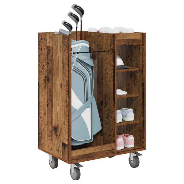 vidaXL Golf Schrank Mit Rad Uni Altholz 65 x 45 x 98 cm