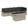 vidaXL Gartensofa-set mit Speicher 9 pcs Hellgrau Poly-Rattan