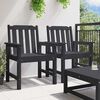 vidaXL Garten-Esszimmerstuhl 2 pcs Schwarz 65,5 x 59 x 88 cm HDPE