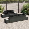 vidaXL Garten-Sofa-Set mit Kissen 8 pcs Schwarz Poly-Rattan
