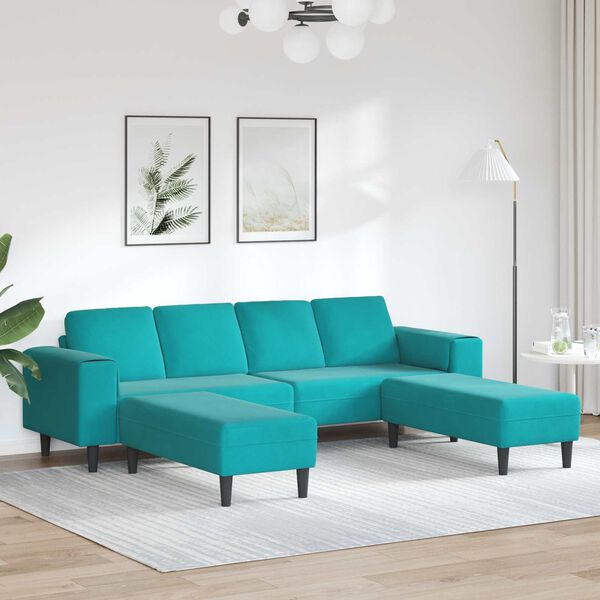 vidaXL Wohnzimmer Couch 3 pcs T&uuml;rkis