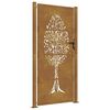 vidaXL Gartentor 100x200 cm Cortenstahl Baumdesign
