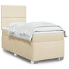 vidaXL Boxspringbett mit Matratze Creme 90x190 cm Stoff