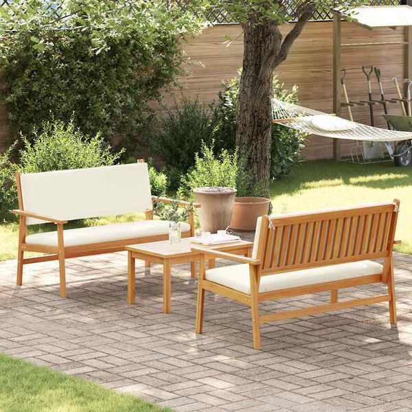 vidaXL Gartensofa-set 3 pcs Braun 120 x 65,5 x 79 cm Massivholz Akazie