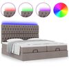 vidaXL Ottoman-Bett mit Matratzen & LEDs Taupe 200x200 cm Stoff