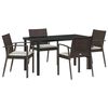 vidaXL Garten Essgruppe 5 pcs Braun und Schwarz PE-Rattan