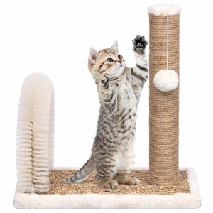 vidaXL Katzenbaum mit Fellpflegebogen und Kratzs&auml;ule
