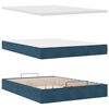 vidaXL Ottoman-Bett mit Matratze & LEDs Dunkelblau 140x190 cm Samt