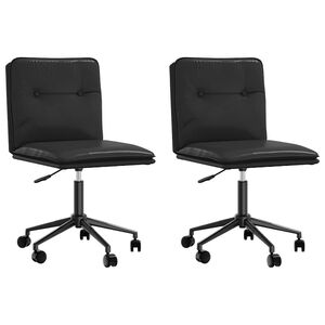vidaXL Esszimmerst&uuml;hle 2 Stk. Schwarz Kunstleder
