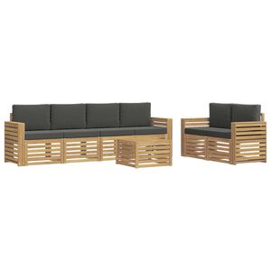 vidaXL Outdoor-Sofagarnitur 7 stk. Wei&szlig; und Anthrazit Polyester