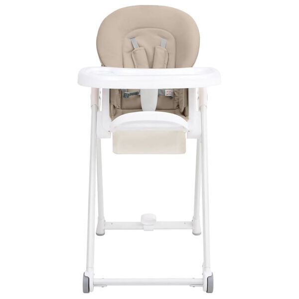 vidaXL Baby-Hochstuhl Beige Aluminium