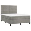 vidaXL Boxspringbett mit Matratze Hellgrau 140x200 cm Samt