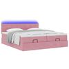 vidaXL Ottoman-Bett mit Matratzen & LEDs Rosa 200x200 cm Samt