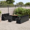 vidaXL Garten-Sofa-Set mit Kissen mit Speicher 10 pcs Schwarz