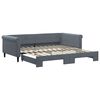 vidaXL Tagesbett Ausziehbar Dunkelgrau 100x200 cm Samt