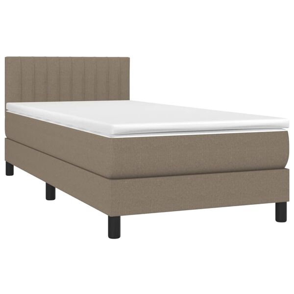 vidaXL Boxspringbett mit Matratze & LED Taupe 80x200 cm Stoff