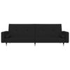 vidaXL Schlafsofa 2-Sitzer mit 2 Kissen Schwarz Samt
